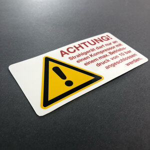 Warnhinweis Aufkleber Achtung